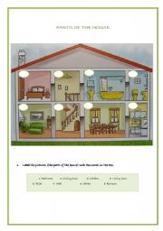 English Worksheet: parts of the house