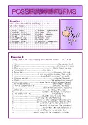 English Worksheet: Possessive forms