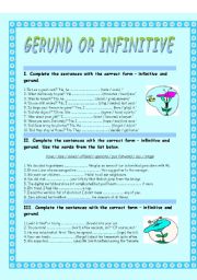 Gerund Or Infinitive - 2 pages