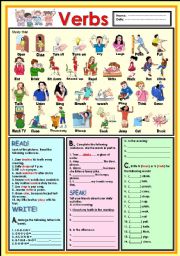 English Worksheet: Verbs