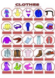 English Worksheet: CLOTHES