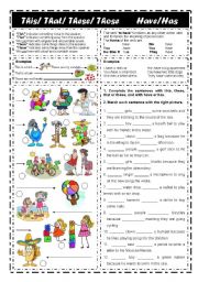 Demonstratives this that these & those. Verb to have (editable)