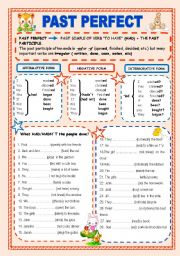 English Worksheet: PAST PERFECT