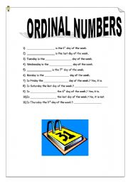 Days of the week and Ordinal Numbers 