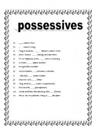 Possessive adjectives 2