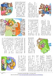 English Worksheet: Goldilocks and the three bears (Mini Book)