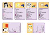 English Worksheet: CARD GAMES 3/3 - Identity + likes + CAN + Possession (12 cards/24)