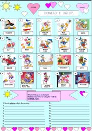 English Worksheet: Donald and Daisy - Past Simple