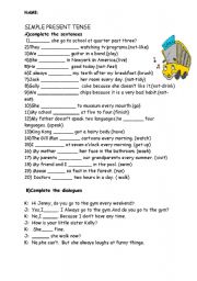 English Worksheet: simple present