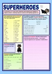 English Worksheet: Superheroes 