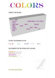 English Worksheet: colors