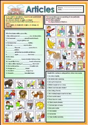 English Worksheet: Articles