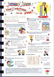 English Worksheet: Teenagers Future Quiz - 