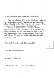 English Worksheet: worksheet