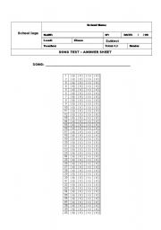 English worksheet: Multiple choice song answersheet