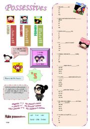 English Worksheet: POSSESSIVES