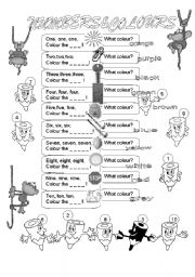 English Worksheet: Numbers&colours  B&W