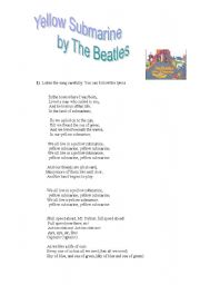 English Worksheet: yellow Submarine by The Beatles