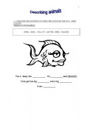 English worksheet: Describing animals