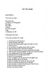 English Worksheet: Act the recipe