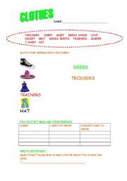 English worksheet: clothes