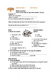 English Worksheet: Madagascar 2-Id like to move it-song activities