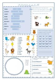 English Worksheet: Animals