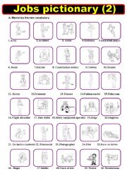 English Worksheet: Jobs pictionary 2