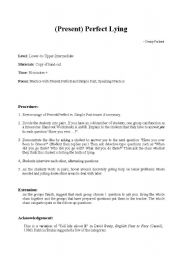 English Worksheet: Present Perfect Lying