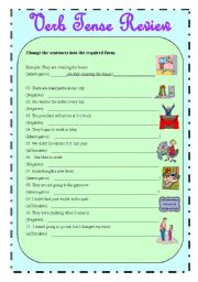 English Worksheet: Verb Tense Review