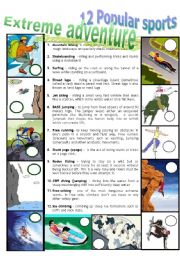 English Worksheet: EXTREME ADVENTURE 3