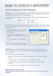 English Worksheet: How to create a mini book