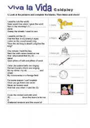 English Worksheet: Viva la Vida