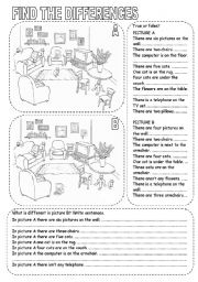 English Worksheet: FIND THE DIFFERENCES (2)