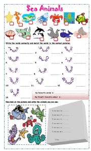 English Worksheet: Sea animals