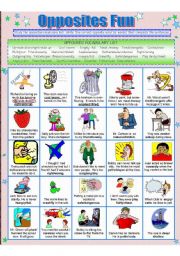 English Worksheet: OPPOSITES FUN