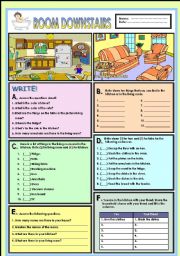 English Worksheet: Room downstairs