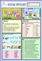 English Worksheet: Room upstairs