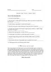 English worksheet: Fairytale Test