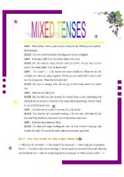 English Worksheet: Revision of Tenses (2 pages)