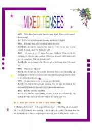 English worksheet: Revision of Tenses (2 pages)