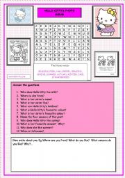 English Worksheet: Hello Kittys Photo Album (2 of 2)  Exercises