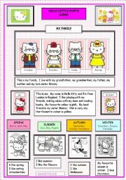 English Worksheet: Hello Kittys Photo Album (1 of  2)