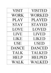 English worksheet: MATCHING ACTIVITY  FOR FINAL ED PRONUNCIATION CLASS