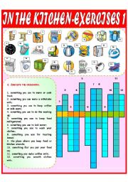 English Worksheet: In the kitchen - exercises 1