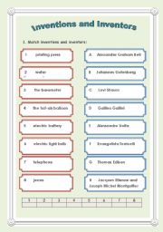 English Worksheet: Inventors and Inventions