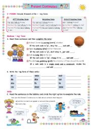 English Worksheet: Present Continuous  -  an Inductive approach: Use and Form + practice for Upper elementary and Lower Intermediate students.