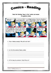 English Worksheet: Comics - Reading - 13