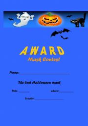 English worksheet: halloween award