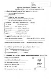 English Worksheet: 7th grade 2nd term 2nd exam